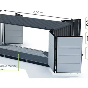 container de stockage 20 pieds double open side neuf
